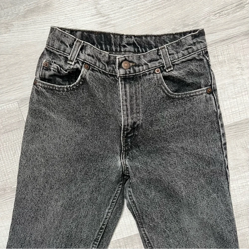 VINTAGE SLIM STRAIGHT Faded Black Jeans Size 24